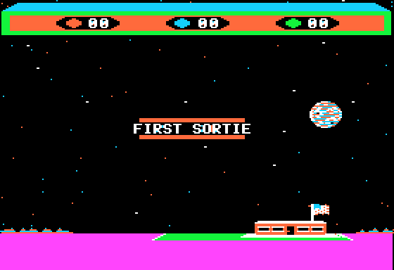 The first sortie's message over the same bar and ground