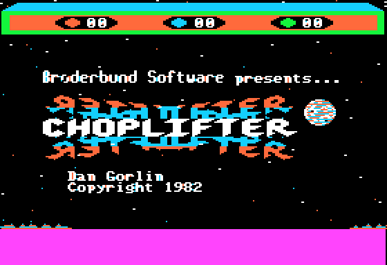 Choplifter title screen