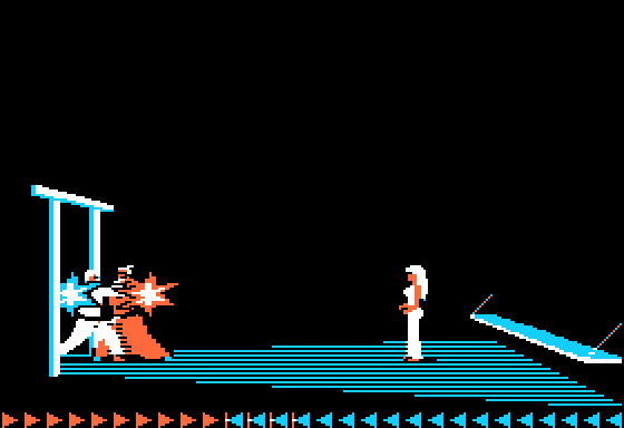 The fight with Akuma, Mariko watching from the right