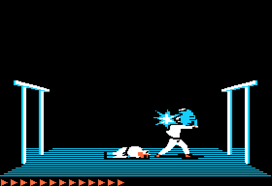 The hawk attacking the hero in the dungeon