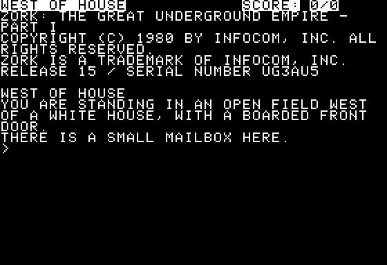 Zork I title screen