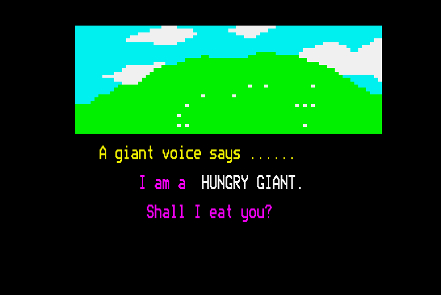 The hill, and the giant asking: Shall I eat you?