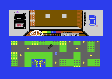 The Paris chase: a view from the car above a map of the streets