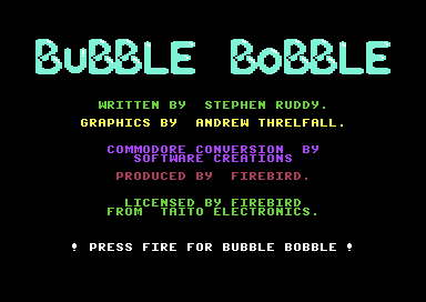 Bubble Bobble title screen