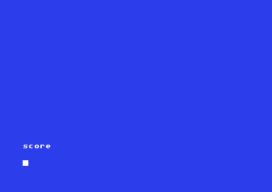 The C64 screen after the 10,000th command: blank, with only the typed word score and the cursor