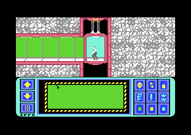 The pocket computer showing the map of rooms visited