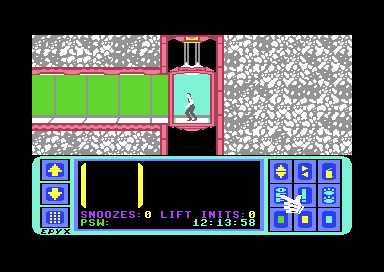 The pocket computer, with a memory window of puzzle pieces and a keypad