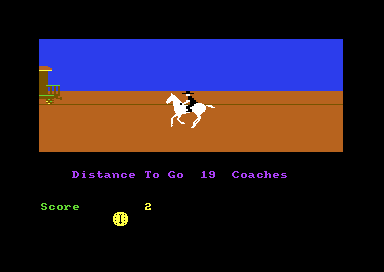 The train ride with the train gone from the top of the screen and the status line reading Distance To Go 19 Coaches