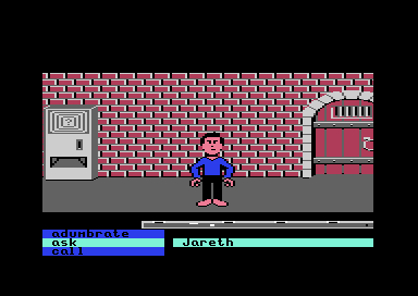 The player standing among the doors of the graphical Brick Hallway