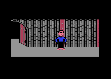The player beside the gate after moving right and approaching the wall