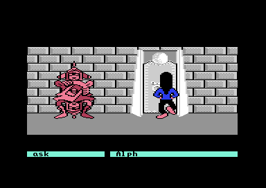 The player has approached the closed left door