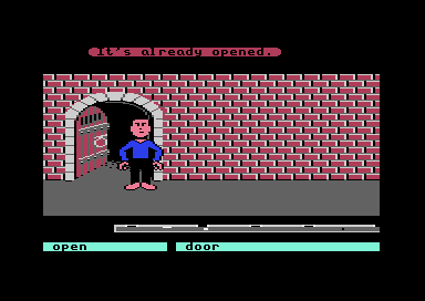 The open Brick Hallway door with the response It’s already opened