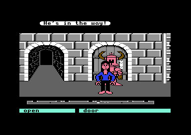 The Stone Corridor says He's in the way when OPEN DOOR is used beside the occupied doorway