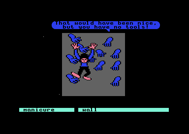 The hands reply that the player has no tools