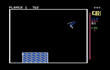 Play: a claimed block in the corner, the Qix in the middle
