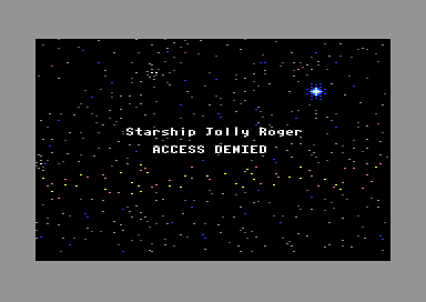 ACCESS DENIED over the star field, now with a grey border and a band of yellow and red stars