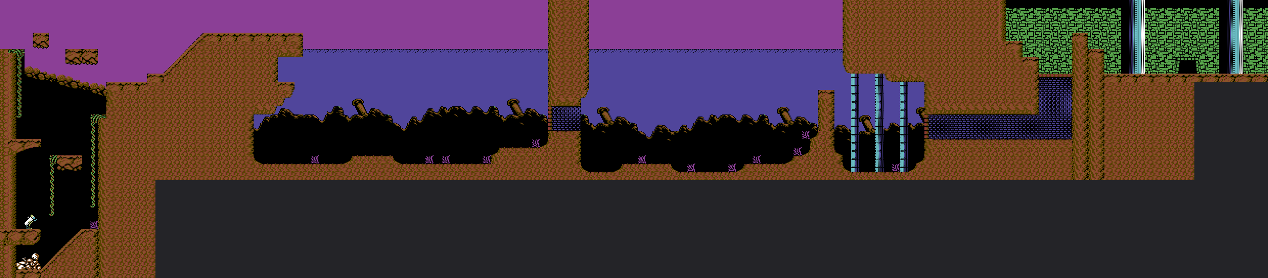 The background map of stage 2, Lake Neptune, 155 blocks wide and 34 high