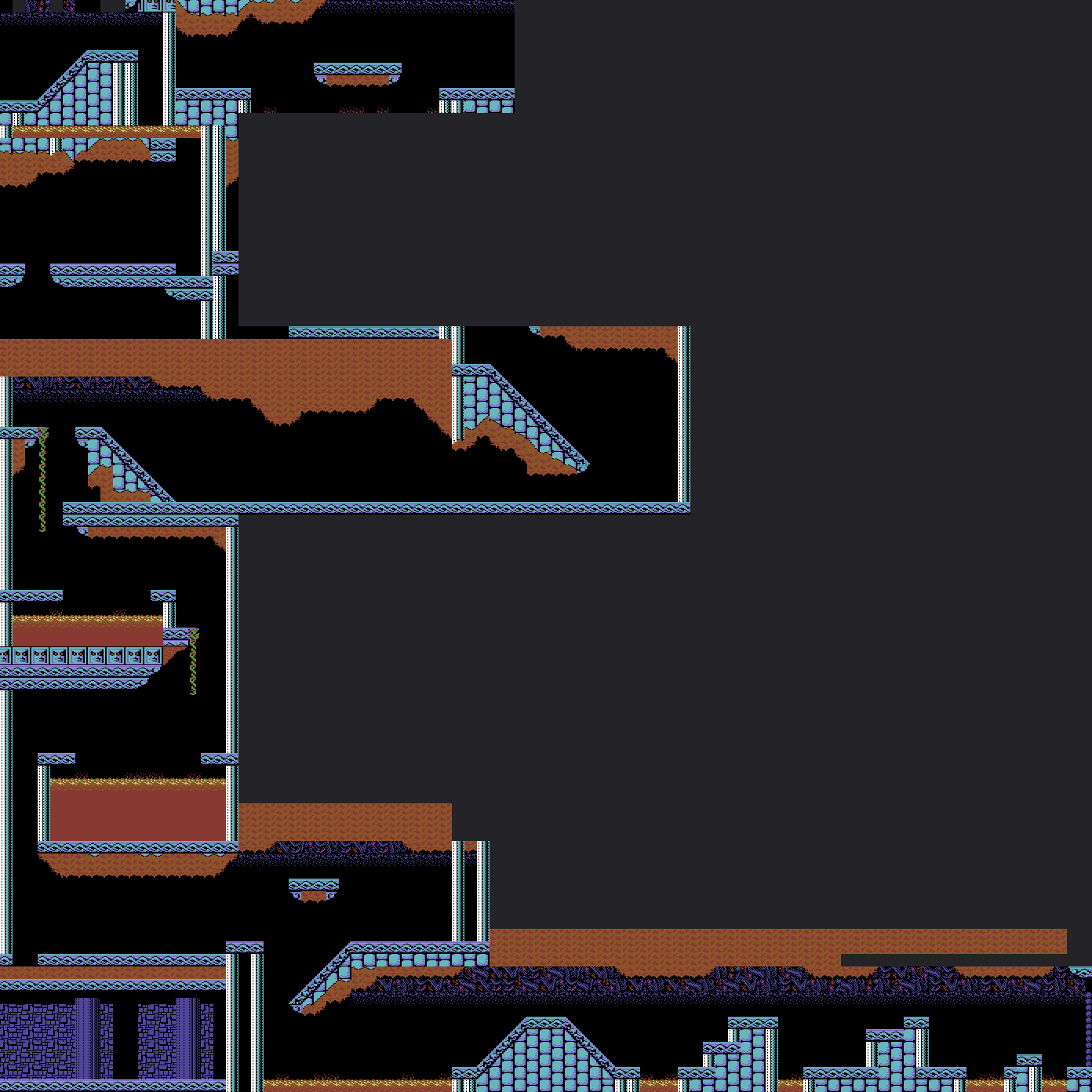 The background map of stage 3, Caverns of Fire, 87 blocks wide and 87 high