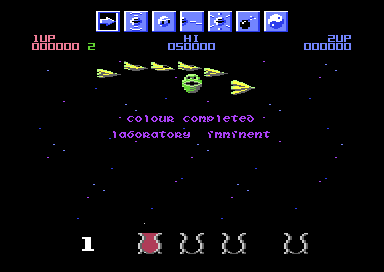 Colour completed: the text over the bonus stage's first wave
